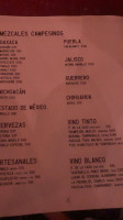 Mezcalería La Cueva menu