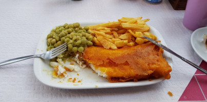 Lara's Plaice Fish Chips inside