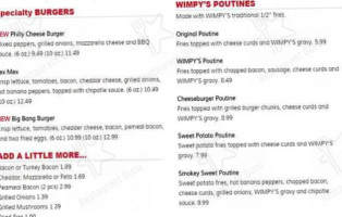 Wimpy's Diner menu