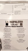 La Nopalera Mexican menu