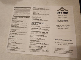 Sala Thai menu