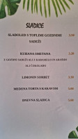 Okrepčevalnica Zanzibar menu