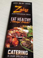 Zaky Mediterranean Grill menu