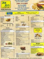 Joe Jo's menu