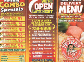 Peter's Pizza Gander menu