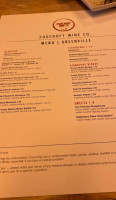 Foxcroft Wine Co. menu