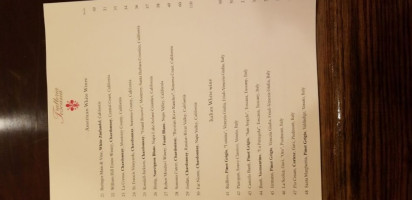 Trattoria Toscana menu