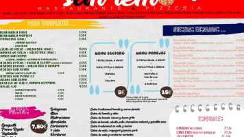 San Remo menu