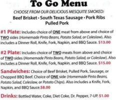 Frank's BBQ menu