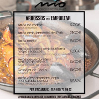 Mio Beach Club menu