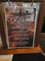 Hair Of The Dog menu