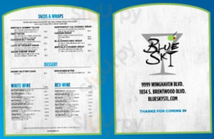 Blue Sky Cafe & Bar menu