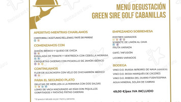 Green Sire Golf Cabanillas menu