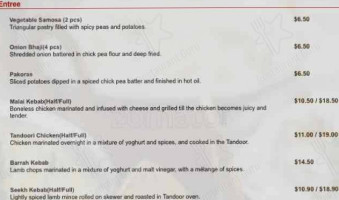 Dawat Indian menu