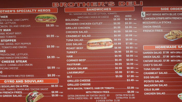 Brother's Deli Inc menu