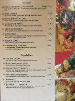 Chandara Thai menu