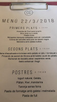 Masia Can Campanya menu