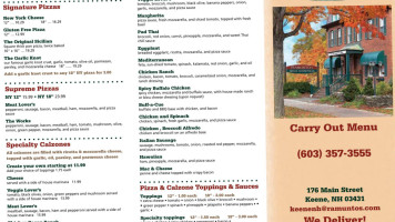 Ramunto's Brick Oven Pizza menu