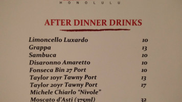 Bernini Honolulu menu