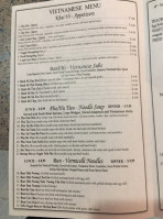 Pho Now Vietnamese menu