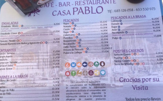 Casa Manoli Motril menu