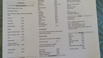 Whitcher Street Cafe menu