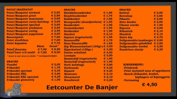 Eetcounter De Banjer Peize menu