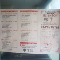 Chino El Sabor menu