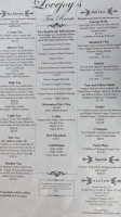 Lovejoy's Tea Room menu