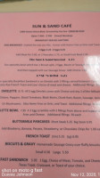 Sun Sand Cafe menu