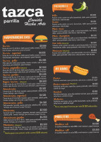 Tazca Parrilla menu