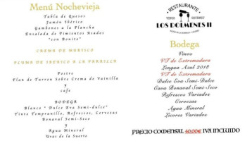 Los Dolmenes Ii menu