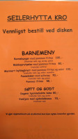 Seilerhytta Kro menu