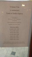 Taste Of India Opava menu