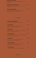 Orrapin Thai Cuisine menu