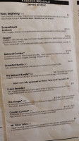 Paradox Cafe menu