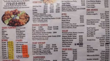 J Buffalo Wings menu