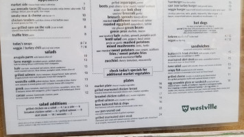 Westville Hudson menu