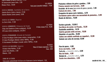 Posada Miranda menu