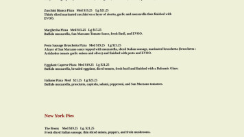 Anthony's East Coast Pizza menu