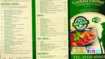 Gurkha Durbar Restaurant menu