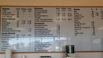 Billy's Donuts menu