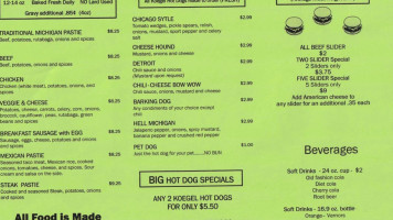 Kathy's Pasties And Munchies menu