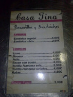 Casa Tino menu