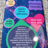 Bushido Sushi Srq menu