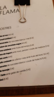 La Flama menu