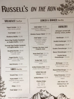 Russell's Fireside Dining Room At Lake Mcdonald Lodge menu