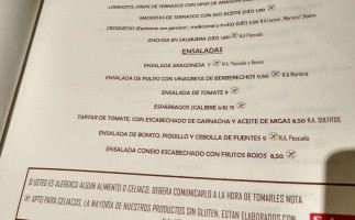 La Rinconada De Lorenzo menu