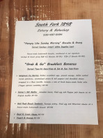 Southfork 1848 Eatery Bakeshop menu