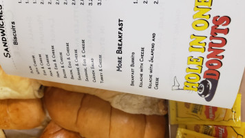 Hole In One Donuts menu